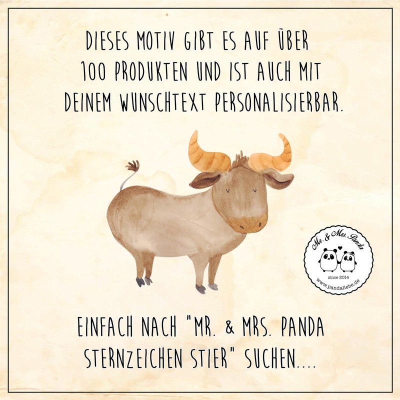 Mr. & Mrs. Panda Personalisierter XL Blumentopf Sternzeichen Stier -