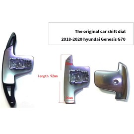 Sanrily Sport Metal CNC Billet Aluminum Steering Wheel Larger Paddle Shifter Extension Covers Compatible with 2018-up Hyundai Genesis G70 Interior Decoration Accessories - Black