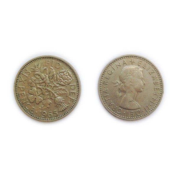 Coins for Collectors - Circulated British 1965 Sixpence / Six Pence 6p Coin / Great Britain