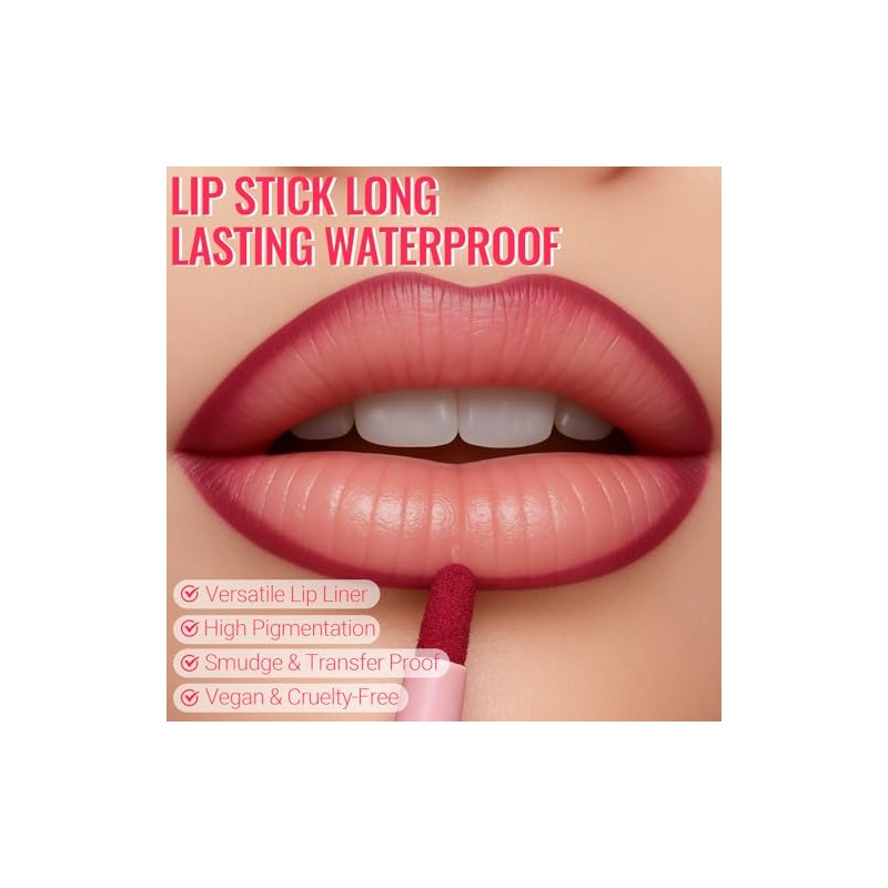 Erinde Lápiz Delineador de Labios Líquido de Precisión, Delineador de