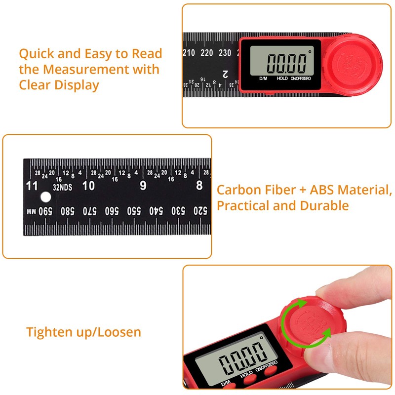 Neoteck Digital Angle Finder Ruler 11-Inch 300mm Protractor Angle Gauge