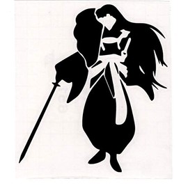 INUYASHA ANIME Sesshomaru VINYL STICKERS SYMBOL 5.5" DECORATIVE DIE CUT DECAL FOR CARS TABLETS LAPTOPS SKATEBOARD - BLACK