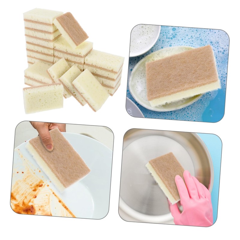 IWOWHERO 24pcs Reusable Kitchen Sponges Natural Sponge Gentle Cleaning for