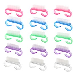 Nail Brush, Pack of 15 Cleaning Brushes with Handles, Plastic Cleaning Brush, Nail Brushes for Cleaning, Beauty, Hand and Nail Cleaning (5 Colours)