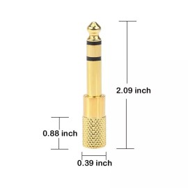 Unbranded 5x TRS Stereo Audio Headphone Adapter 6.35mm 1/4" Male to 3.5mm 1/8" Female Jack