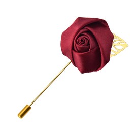 Flower Brooch Pins for Women Fashion Burgundy Rose Lapel Pin for Men Suits Red Rose Boutonniere with Pins for Clothes Brooches for Women Wedding Boutonnieres for Homecoming Lapel Flowers for Men Suits