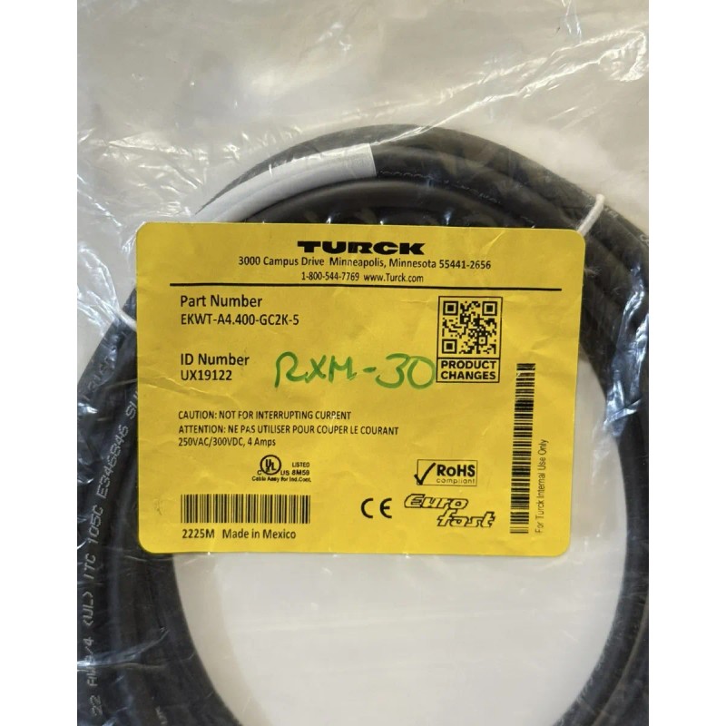 Lote 4 Pz Cable Turck Ekwt-a4.400-gc2k-5 M12 4 Pin