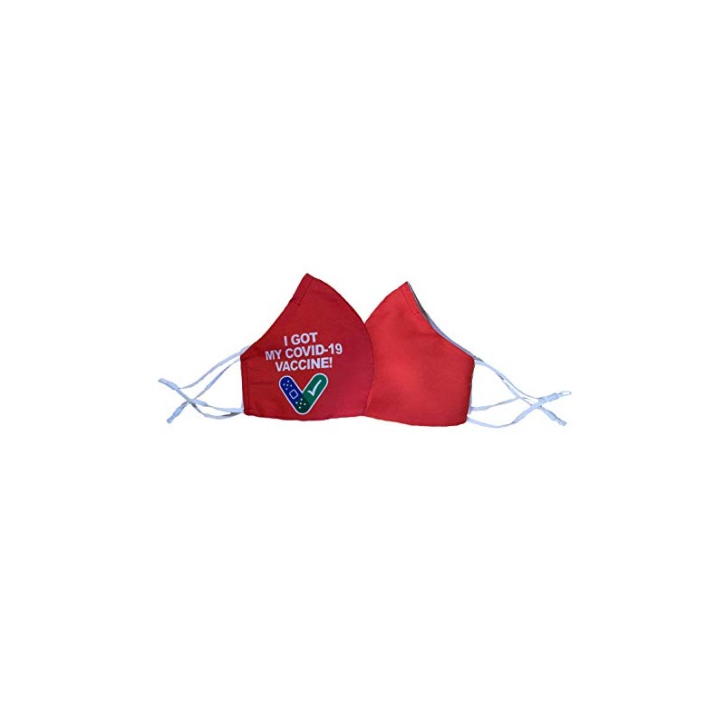 Masked & Vaccinated Vaccine Face Mask Reusable with Filter Slot