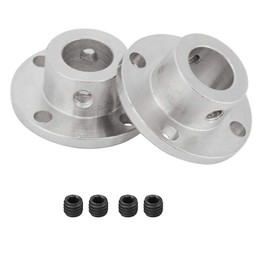 TA-VIGOR Rigid Flange Coupling 8mm Inner Dia, M4 Motor Guide Shaft Coupler H13xD16mm Motor Connector Silver Tone for DIY Parts, 2Pcs