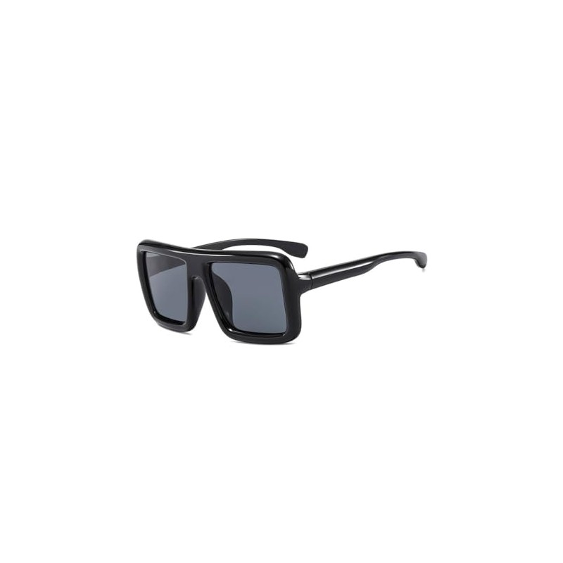 VIGUEUR Thick Square Frame Glasses - Oversized Black Glasses Dark-Colored