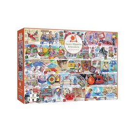 Gibsons Space Hoppers & Scooters 1000 Piece Jigsaw Puzzle Val Goldfinch Nostalgic Children Kids Toys | Sustainable Puzzle for Adults Teens | Premium 100% Recycled Board | Great Gift | Gibsons Games