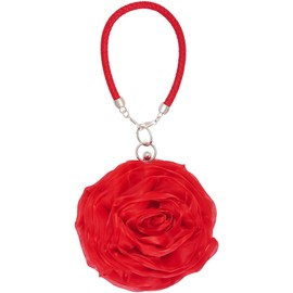 Women Rose Clutch Satin Rose Shaped Clutch Handbag Floral Evening Bag Red for Wedding Party Christmas Mother's Day Gift