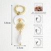 Pearl and Gold Sun Moon Drop Earrings, Shell Crescent Dangle