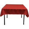 LA Linen Polyester Poplin Square Tablecloth, 52 by 52-Inch, Red