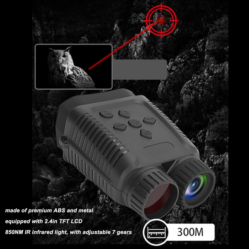 Night Vision Binoculars ABS Metal 2.4in TFT LCD 1080P HD