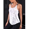 OYOANGLE Camo Print Cross Backless Workout Top for Women Tank