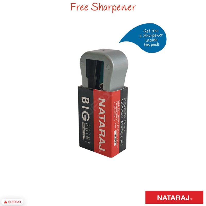 NATARAJ Metallic Super Black Pencils - 10 Pencils + Free