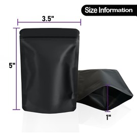 DOTUHAO 200 Pack Mylar Bags, 3.5'' x 5" Foil Bags, Resealable Bags, Resealable Bags Smell Proof Bags, Zipper Foil Bags, Resealable Stand Up Bags (200 Pack, 3.5'' x 5'')