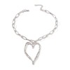 Chunky Gold Heart Necklace for Women Exaggerated Hollow Heart Necklace