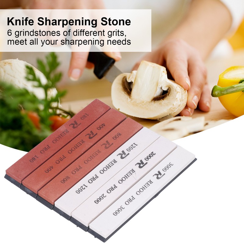 6pcs Whetstone White Corundum Multifunctional 80 400 800 1200 2000