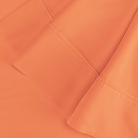 SUPERIOR Single-Ply Soft Sheet Set, Premium Long-Staple Cotton, Split King, Coral