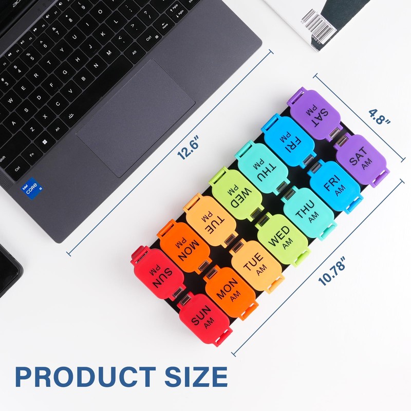 Extra Large Weekly Pill Organizer - 7 Day AM/PM Pill