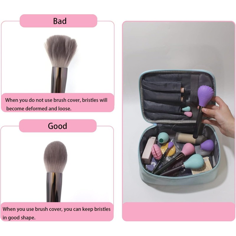 LORMAY 4 Fundas de Silicona para Brochas de Maquillaje, Burbujas
