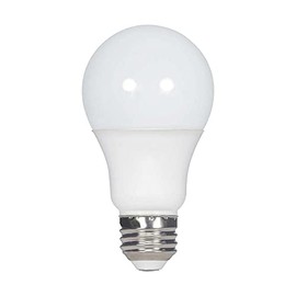 Satco S28593 5.5 Watt 120 Volt A19 LED Light Bulb; Frosted White; 4000K Cool White Light; 450 Lumen; E26 Medium Base (4 LED Light Bulbs)