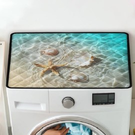 GLENLCWE Beach Dryer Top Protector Mat Starfish Washing Machine Dust Cover Pad, Non Slip Washer And Dryer Covers for The Top Laundry Room Decoration