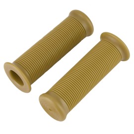 Motorcycle Handle Grip Pair of 1Inch 25Mm/ 1.1Inch 28Mm Universal Motorcycle Vintage TPU Handle Handlebar Grip(Sauce Yellow)