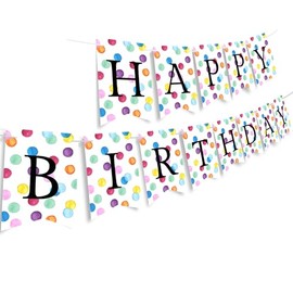 SEBMNOO Happy Birthday Banner, Multicolored, 4.72" x 7.09", Birthday Occasion, Paper, Indoor Use