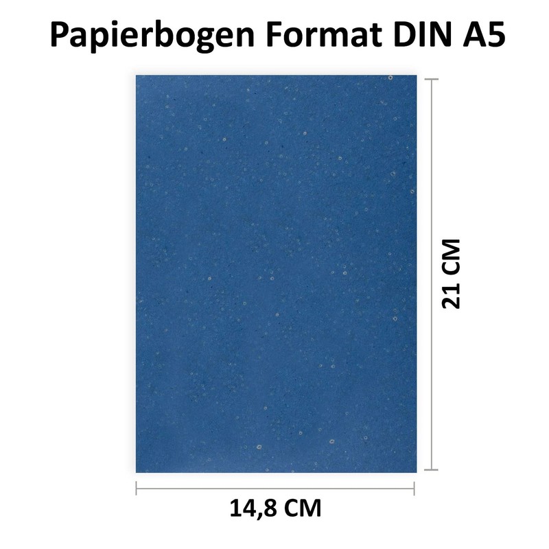50 sheets DIN A5 paper - natural paper blue -