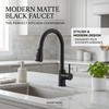 KINGO HOME Kitchen Faucets with Pull Down Sprayer,Matte Black,Lead-Free