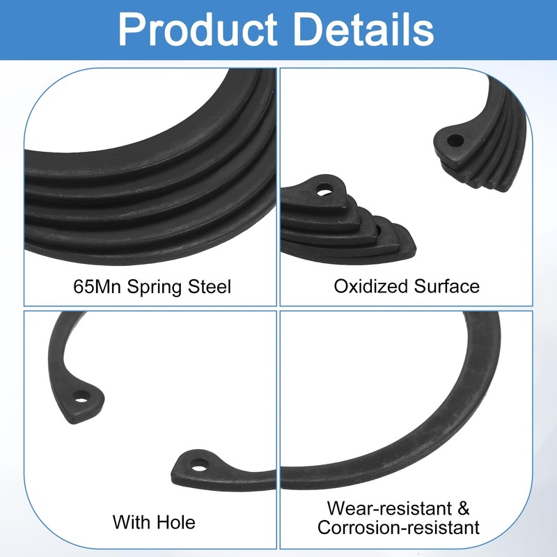 sourcing map 5Pcs 2-5/16" Internal Retaining Ring Circlip, 65 Mn