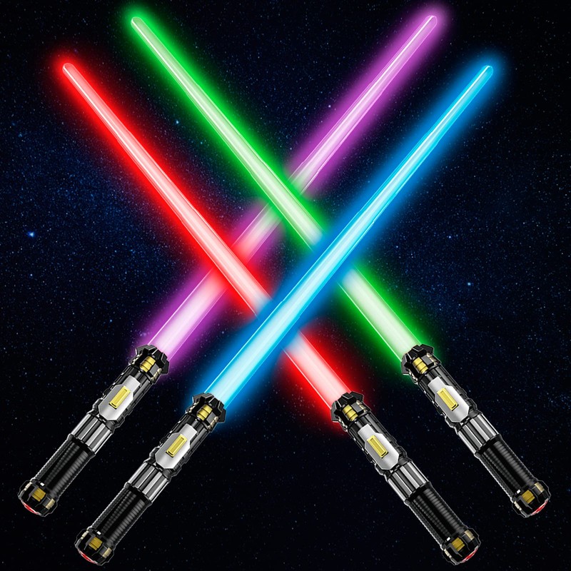 Cawiew 4 Pack Light up Sword Saber with FX Sound