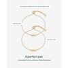 PAVOI 14K Yellow Gold Plated Friendship Matching Adjustable Bracelets for