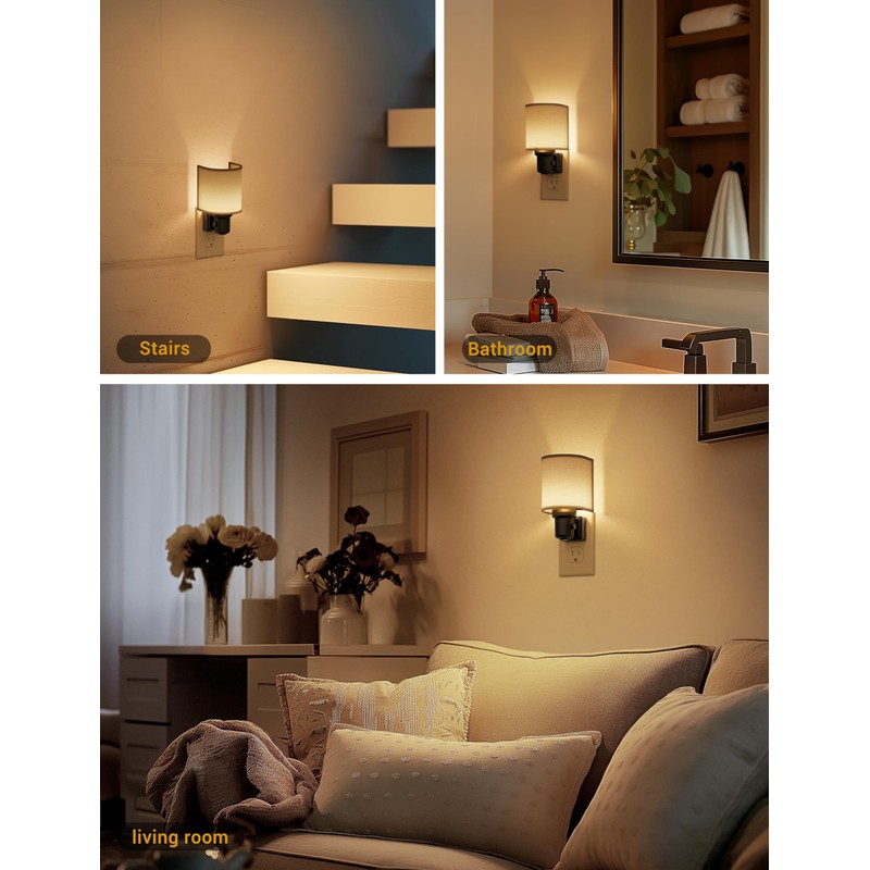 JandCase Night Lights Plug into Wall, LED Night Light Dimmable,
