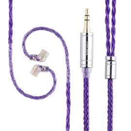 Linsoul Tripowin Zonie 16 Core Silver Plated Cable SPC Earphone Cable for KZ ZS10 PRO ZSN PRO X ZST X CCA CRA (Recessed 2pin, 3.5mm, Violet)