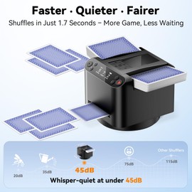 Cardflow 360 Rechargeable Automatic Card Shuffler and Dealer for 1-2 Decks - w/ 4 Remotes - Birthday Gifts for Card Lover Card Nights - Works with Canasta, Texas Hold'em, Blackjack