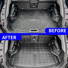 Rongtaod Floor Mats Compatible with 2014-2020 Nissan Rogue Trunk Mat Cargo Mat Cargo Liner All Weather Back Seat Cover Protector 2019 Nissan Rogue Accessories (Backrest Mats+Trunk Mat+Floor Mats)