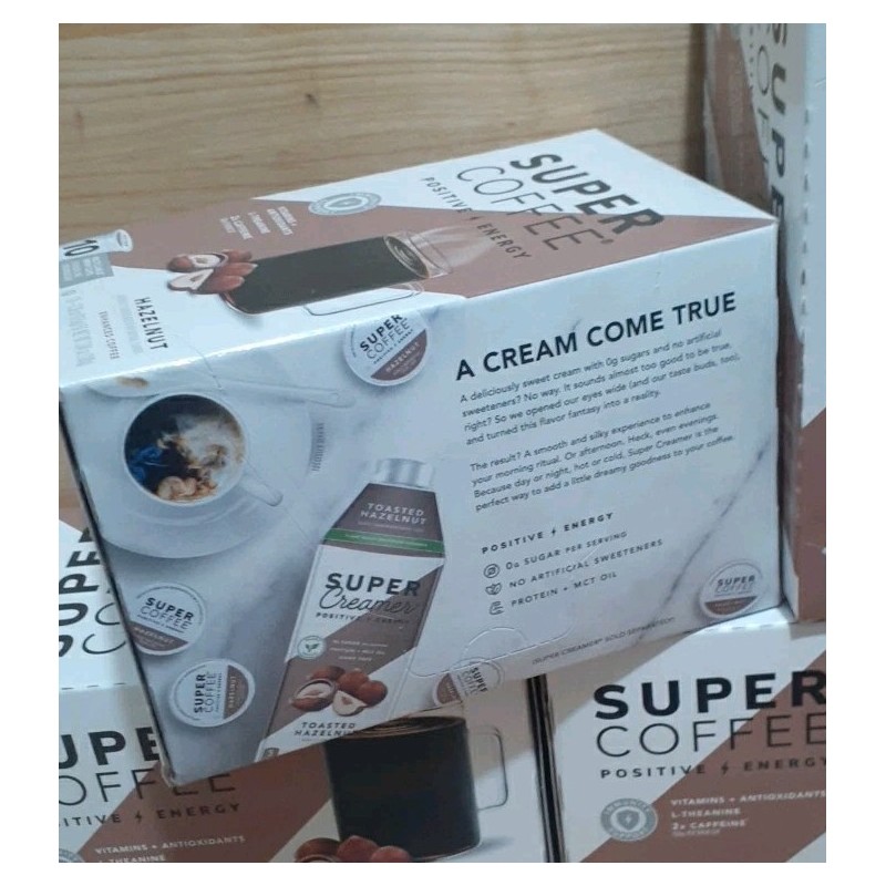 SUPER COFFEE HAZELNUT 10 k-cup Positive Energy Brew Keto L-THEANINE