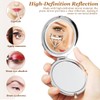 LALAFINA Rhinestone Compact Mirror Double-Sided Round Pocket Makeup Mirror for