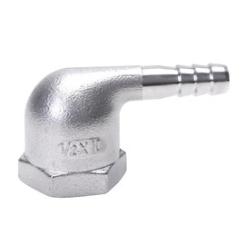 DERNORD 3/8" Hose Barb x 1/2" Female NPT Stainless Steel 90 Degree Elbow- Home Brew Pipe Fitting