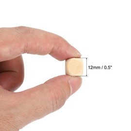 PATIKIL 12mm Wooden Blank Dice, 120Pcs Unfinished 6 Sides Cube Dice with Round Corner Square Wood Blocks for DIY Craft Projects