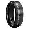 King Will Mens 8mm Black Domed Tungsten Carbide Wedding Rings