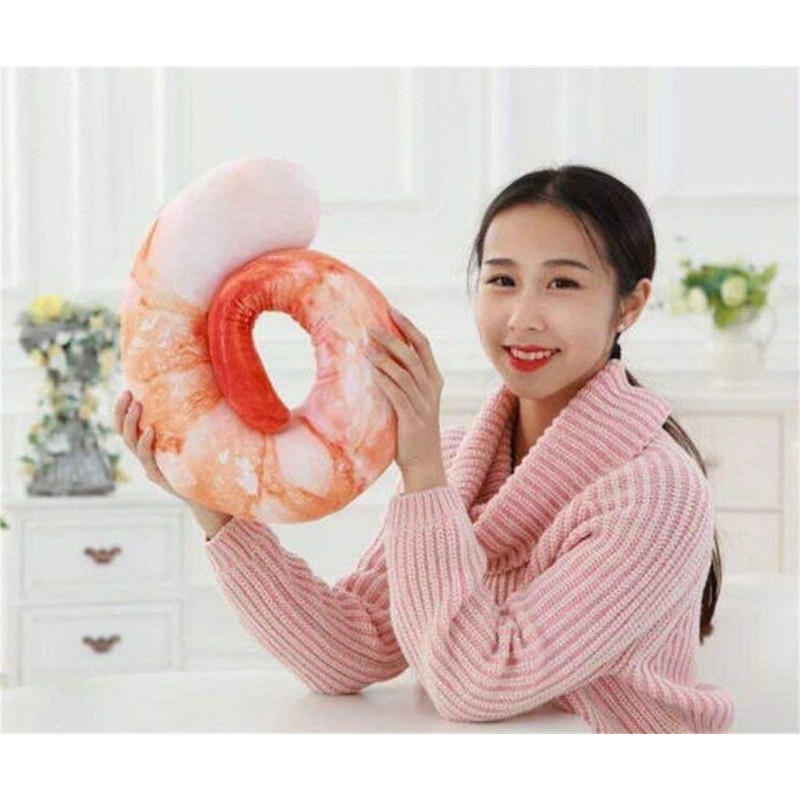 Goetland Large Shrimp Neck Pillow U Shaped Realistic Simulation Travel