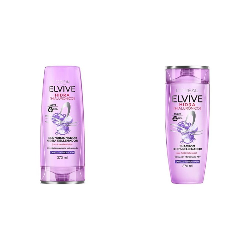 LOréal Paris Acondicionador Hidra Hialurónico Elvive 370 ml Shampoo Hidra