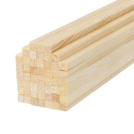 sourcing map Pack of 50 Square Wooden Sticks, 1/5x12 Dowel Rod Unfinished Hardwood Stick Craft Twigs Log Stick for DIY Crafts