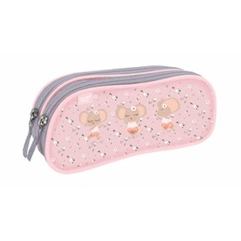QUO VADIS - Collection: Animascot - School Pencil case - 2 Large compartments for Storing pens, Pencils and Markers - Size 10 x 23 x 7 cm - Visual Mouse