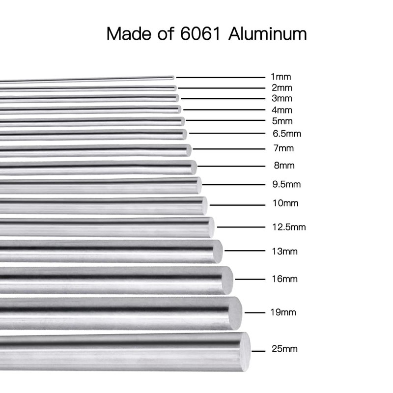 Feelers Aluminum Round Rod 1/8"(3mm) Diameter 6061 Aluminum Solid Stick